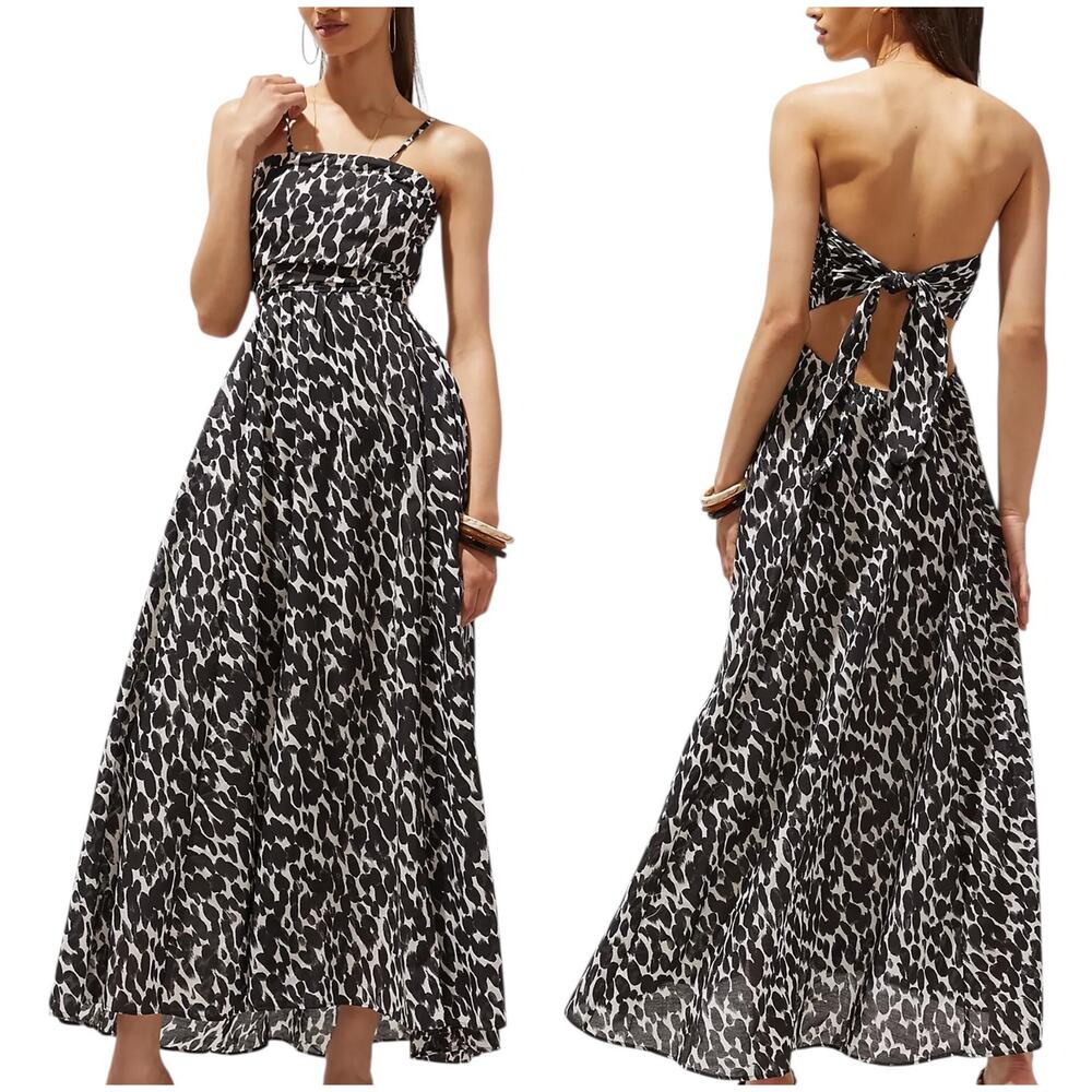 NWT Anthropologie Shirred Cut-Out Maxi Dress Sz XS resort backless boho India